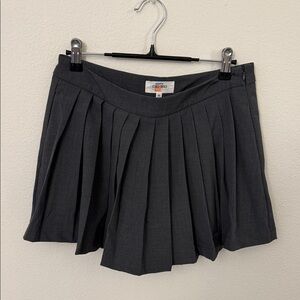 Gray Pleated Mini Skort